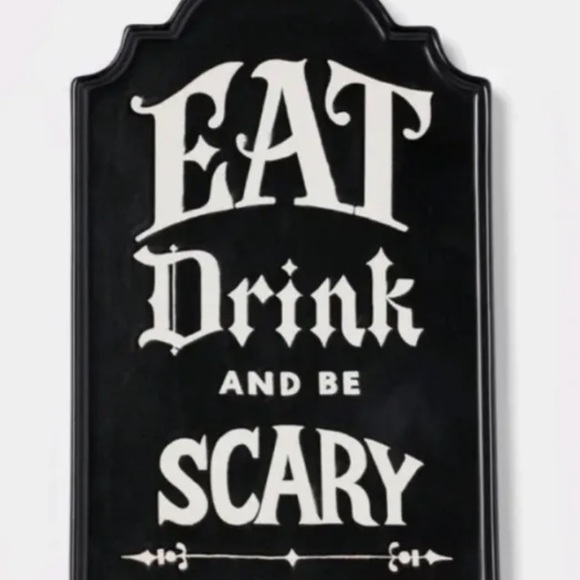 Threshold Halloween Tombstone Black Serving Platter Eat Drink Stoneware … - Picture 2 of 9